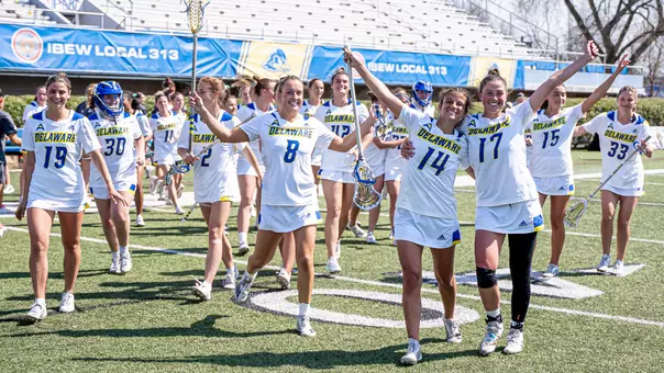 Women's Lacrosse Win Celebration