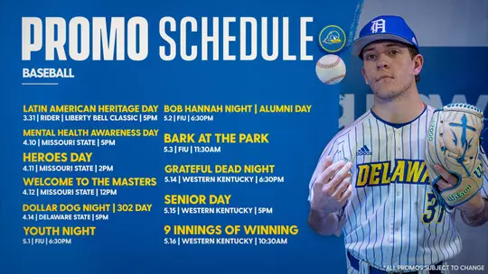 Updated Baseball 2026 Promo Schedule