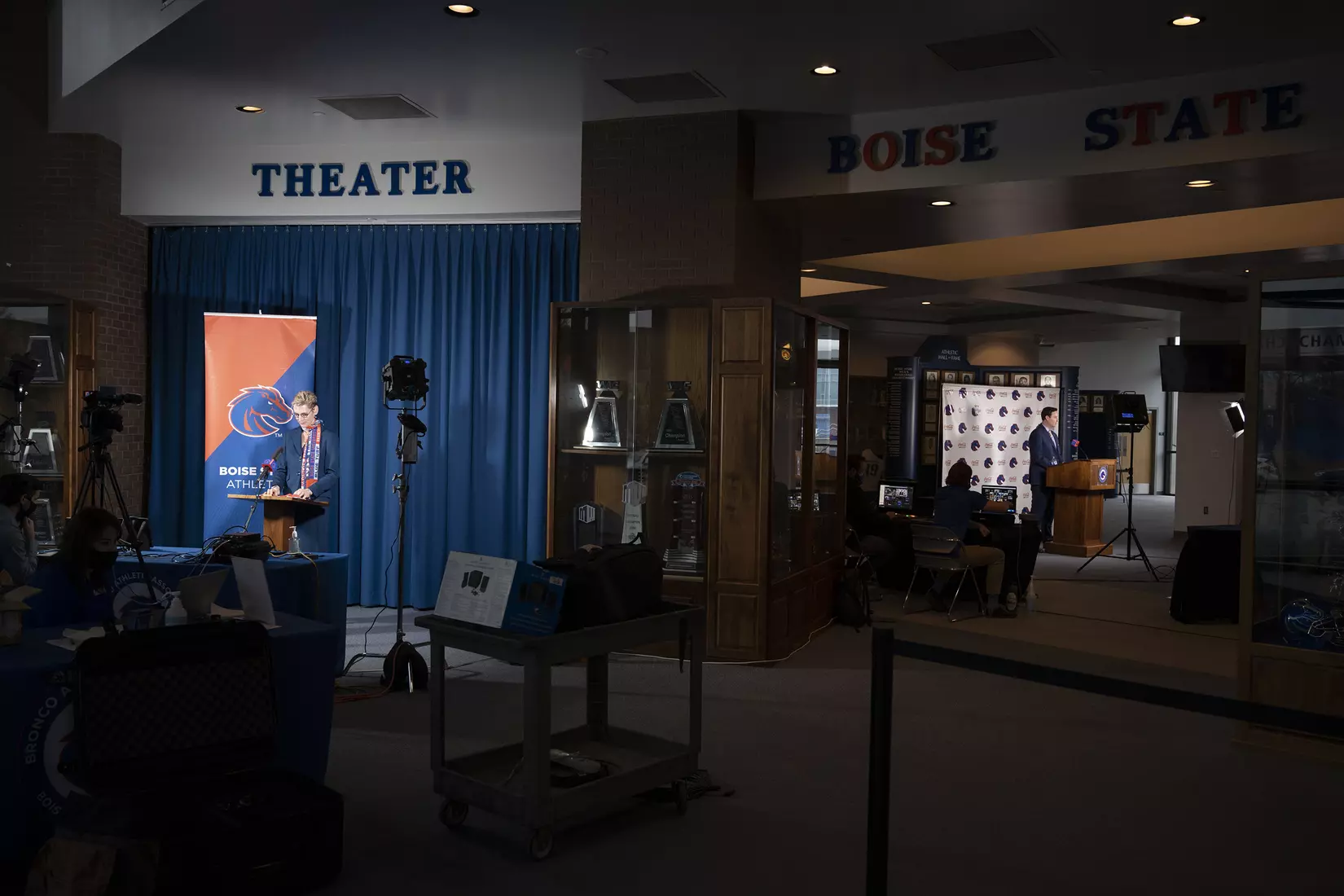 Boise State Athletic Director Jeramiah Dickey, introductory press conference , John Kelly photo.