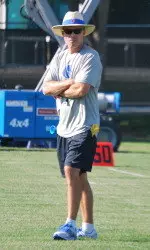 Head coach Chris Petersen at the first day of practice