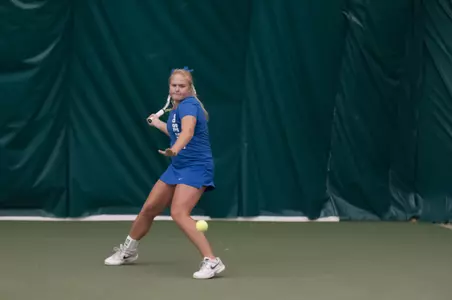 Megan LaLone clinched the match on court four.