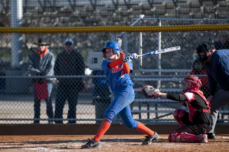 Ashley Palmer tied the school record with a 4-for-4 day at the plate