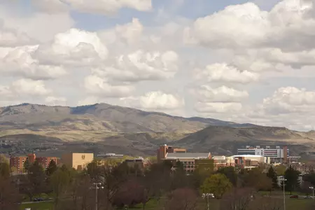The Boise Foothills overlook the city and campus