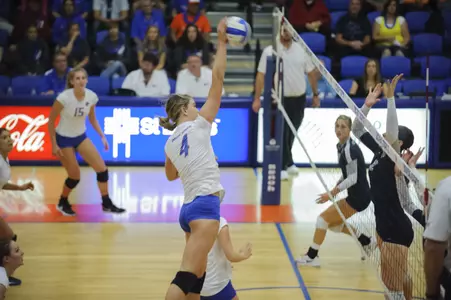 Kaitlyn Oliver, 10 kills and seven blocks.