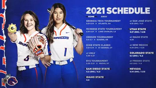 2021 Softball Schedule Release Graphic