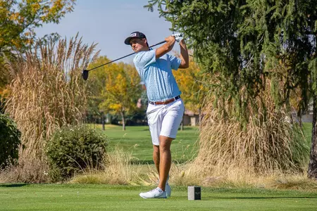 Hugo Townsend tees off.