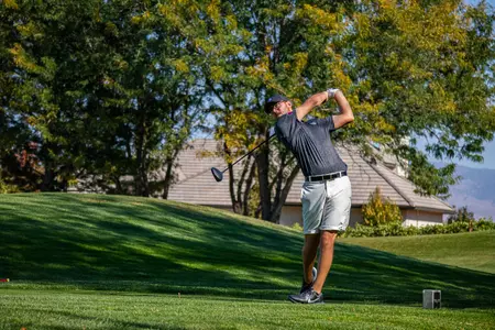 Nick Hedman tees off.