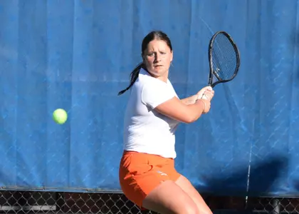 Holly Stewart returns the ball.