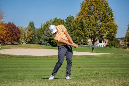 Alex Talbot shoots the ball up the fairway.
