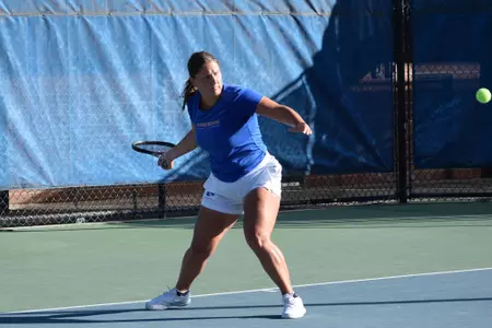 Holly Stewart returns the ball.
