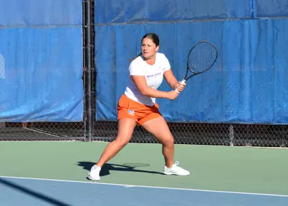 Holly Stewart returns the ball.