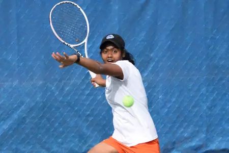 Bhakti Shah returns the ball.