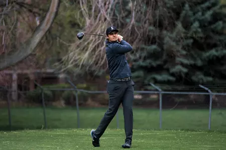 Hugo Townsend shoots the ball up the fairway.