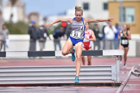 Marisa Howard competing in the 3,000-meter steeplechase