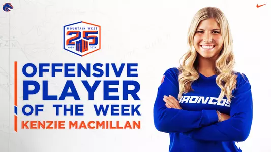 Kenzie MacMillan 2023 Offensive Player of the Week graphic.