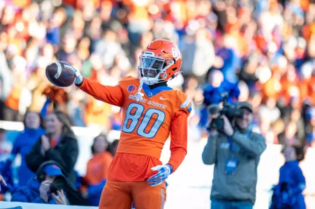 Eric McAlister celebrates vs. Wyoming