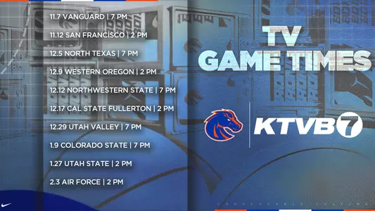 Boise State men's basketball will have 10 games be televised over the air on KTVB.