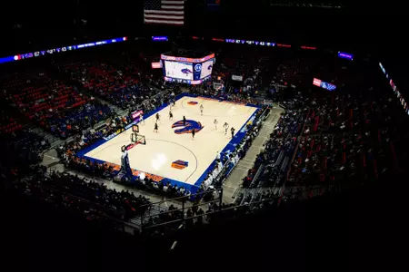 ExtraMile Arena from the rafters during pregame against Vanguard in 2023.