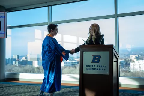 Aidan Palmer Receives Award at December 2023 Graduate Reception