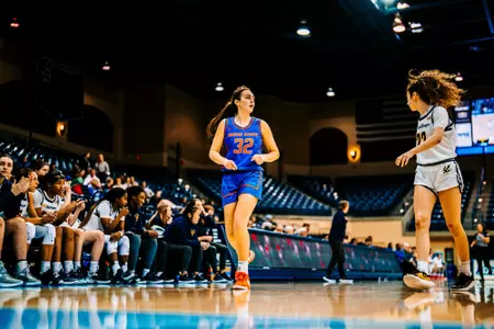 Natalie Pasco runs up the court against UC San Diego