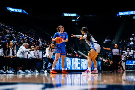 Dani Bayes assesses the defense against BYU.