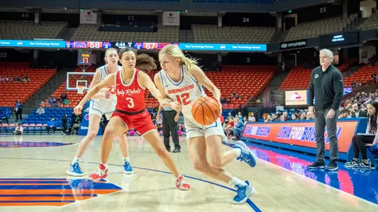 Mary Kay Naro drives to the basket against UNLV (2-11-23)