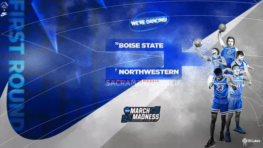 Graphic announcing the selection of the Broncos to the 2023 NCAA Tournament.