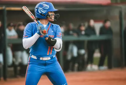 Alycia Flores comes up to bat against UNLV March 17, 2023 in the first game of conference play.