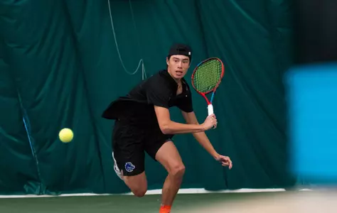 James Van Herzeele attacking the ball versus BYU, Feb. 25, 2023.