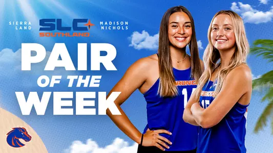 Graphic recognizing Sierra Land and Madison Nichols as the Southland Conference Pair of the Week.