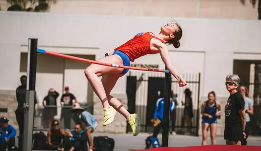 Alison Kremer competes in the women's high jump at the Aztec Invitational in San Diego March 25, 2023.