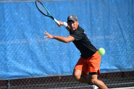 Ryo Minakata preparing to return a volley during the 2022 Dar Walters Classic in Boise.