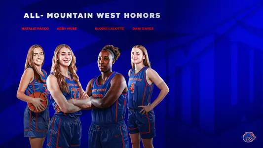 Graphic recognizing the four MW All-Conference honorees