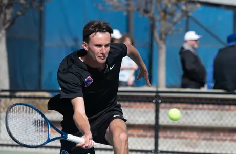 Photo, Jan Lucca Marquardt chases a shot against New Mexico on April 14, 2023.
