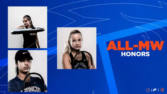 Graphic for the women's tennis team's All-Mountain West honorees.