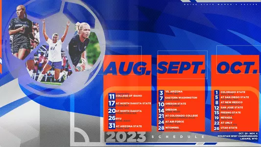 Women's Soccer 2023 Schedule Web Slider graphic.