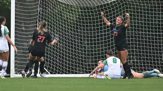 Kenzie MacMillan scores goal against North Dakota.