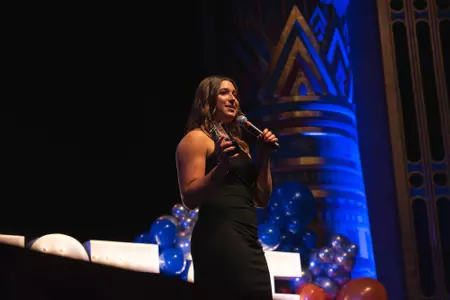 Boise State's Serena Huchingson Accepts Award at Best of the Blue