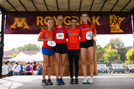 The top 20 finishers from the Roy Griak Meet