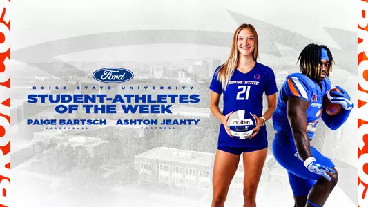 Paige Bartsch and Ashton Jeanty have been named Ford Boise State Student-Athletes of the Week