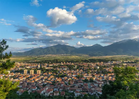 Aerial view of Razlog, Bulgaria