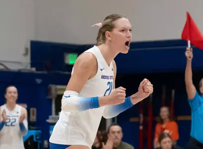 Paige Bartsch celebrates during the win over Air Force on October 3, 2024.