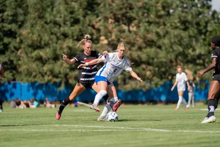 Avery McBride protecting the ball.