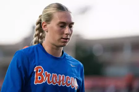 Avery McBride looking down.