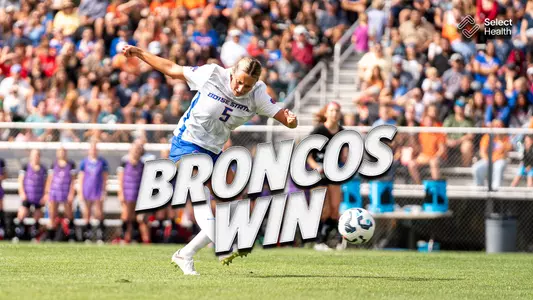 Broncos Win graphic featuring Jayla Land.
