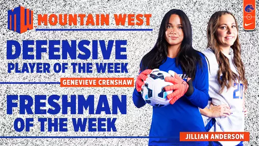 MW Player of the Week graphic featuring Genevieve Crenshaw and Jillian Anderson.
