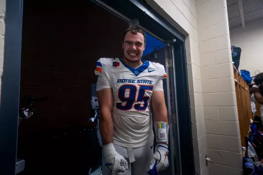 Boise State Football 2024 Game 1 vs Georgia Southern at Allen E. Paulson Stadium. Max Stege (95). Photo by Kenna Harbison