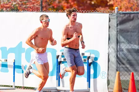 Josh Dickinson (left) and Tom Graham-Marr (right) at cross country practice