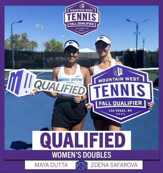 A graphic highlighting Maya Dutta and Zdena Safarova's qualification into ITA Conference Masters