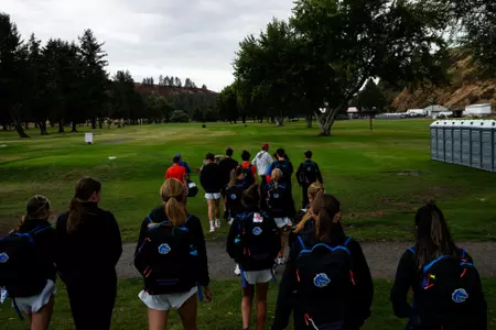 Cross Country teams walking on the course